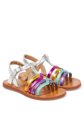 Sandalen Plagette New Salome aus Metallic-Leder