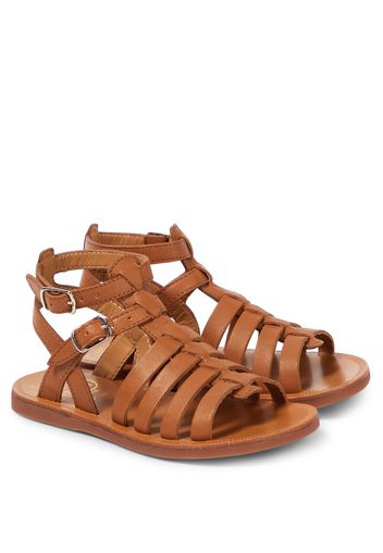 Sandalen Plagette Gladiator aus Leder