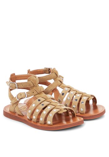 Sandalen Plagette Stud aus Veloursleder