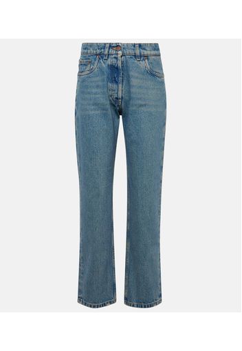 Mid-Rise Straight Jeans