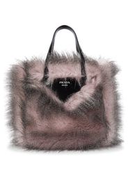 Tote aus Faux Fur mit Leder