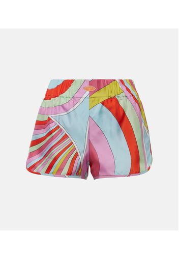 Bedruckte Shorts aus Seiden-Twill