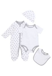 Baby Set aus Strampler, Body, Lätzchen und Mütze