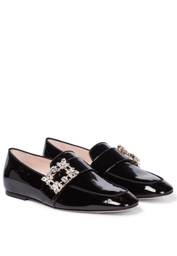 Verzierte Loafers Mini Broche aus Lackleder