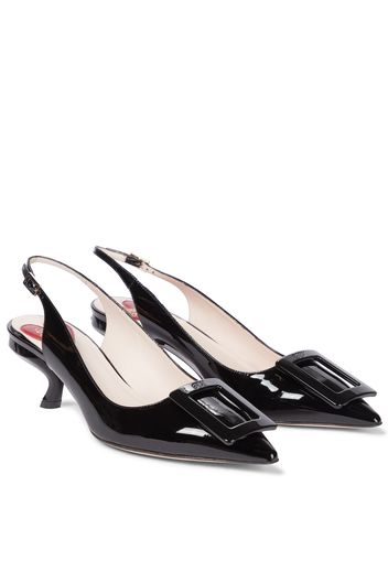 Slingback-Pumps Virgule aus Leder