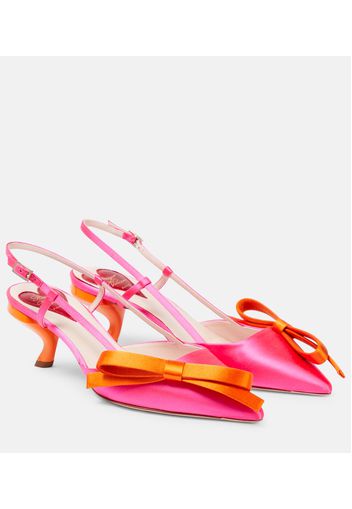 Slingback-Pumps Virgule aus Satin