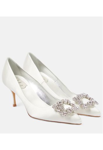 Verzierte Pumps Flower Strass aus Satin