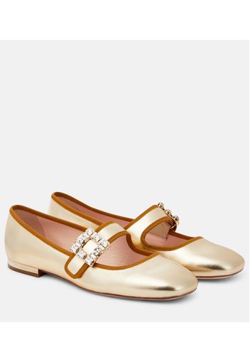 Ballerinas Très Vivier aus Metallic-Leder