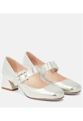 Mary-Jane-Pumps Très Vivier aus Metallic-Leder