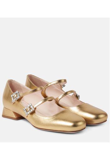 Mary-Jane-Pumps Très Vivier aus Metallic-Leder