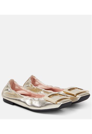 Ballerinas Viv' Pockette aus Metallic-Leder