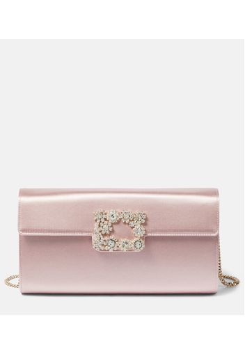 Verzierte Clutch Flower Strass aus Satin