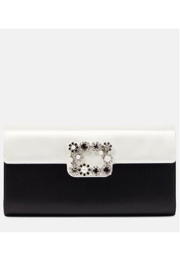 Verzierte Clutch Flower Strass aus Satin