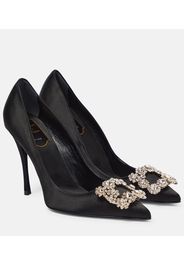 Pumps Flower Strass aus Satin