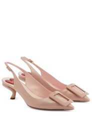 Slingback-Pumps Virgule aus Leder