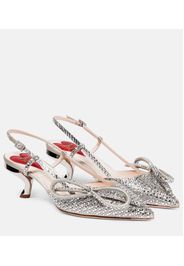 Verzierte Slingback-Pumps Virgule aus Satin