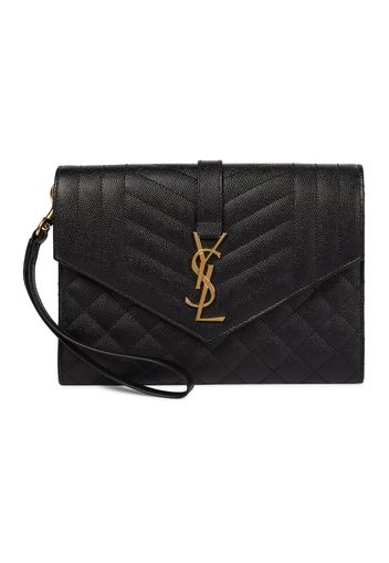 Clutch Monogram aus Leder