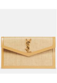 Clutch Uptown aus Raffiabast und Leder