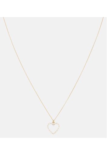 Halskette Pearl Heart aus 14kt Gelbgold mit Süßwasserperlen