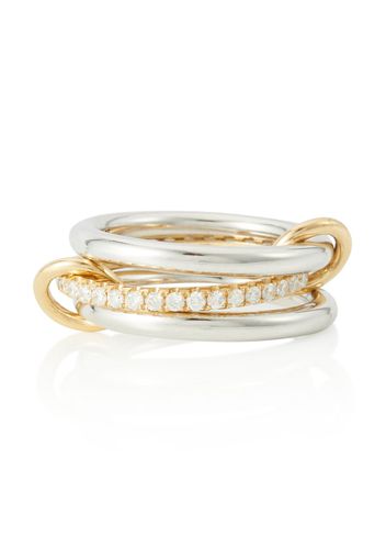 Ring Libra aus 18kt Gold und Sterlingsilber mit Diamanten
