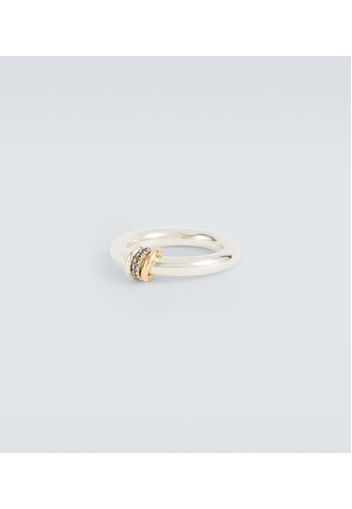 Ring Sirius Max aus Sterlingsilber und 18kt Gelbgold mit schwarzen Diamanten