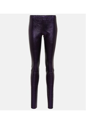 Leggings Carolyn aus Metallic-Leder