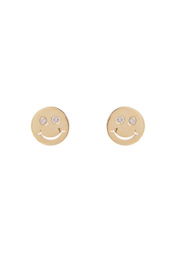 Ohrringe Happy Face aus 14kt Gelbgold mit Diamanten