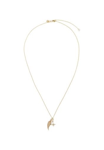 Halskette Wing and Starburst aus 14kt Gold mit Diamanten