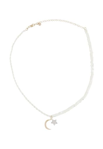 Exklusiv bei Mytheresa – Choker Half Moon aus 14kt Gelbgold mit Diamanten und Zierperlen