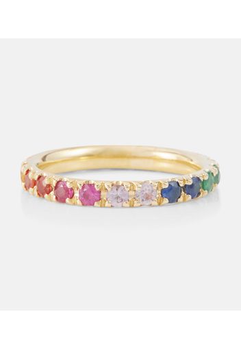 Ring Rainbow Large aus 14kt Gelbgold mit Saphiren, Rubinen, Amethysten und Smaragden