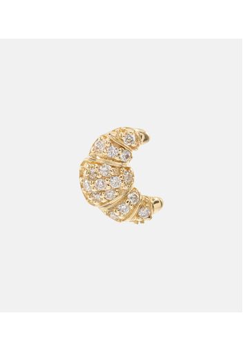 Ohrringe Croissant Small aus 14kt Gelbgold mit Diamanten