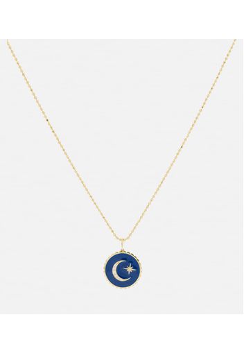 Halskette Celestial Medallion aus 14kt Gelbgold mit Diamanten