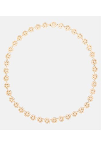 Halskette Happy Face aus 14kt Gelbgold mit Diamanten