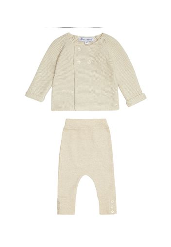 Baby Set aus Cardigan, Leggings und Füßlingen aus Baumwolle