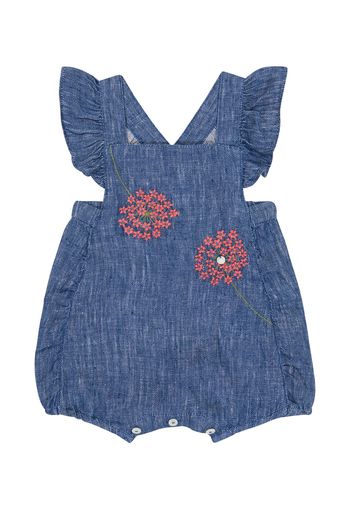 Baby Bestickter Playsuit aus Leinen