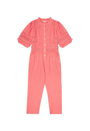 Bestickter Jumpsuit aus Leinen