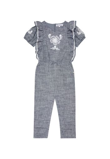 Bestickter Jumpsuit aus Leinen