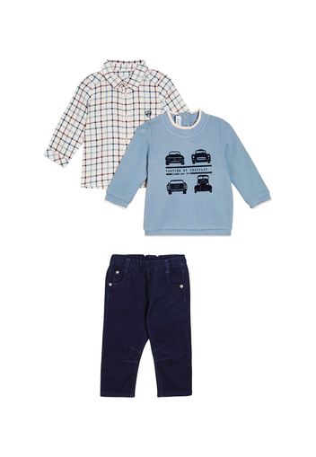 Baby Set aus Sweatshirt, Hemd und Hose