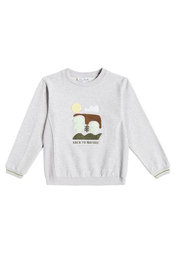 Besticktes Sweatshirt aus Baumwoll-Jersey