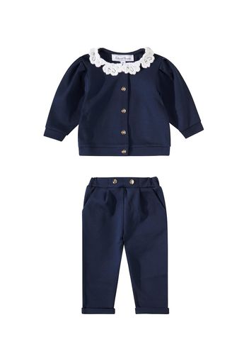 Baby Set aus Cardigan und Hose mit Spitze