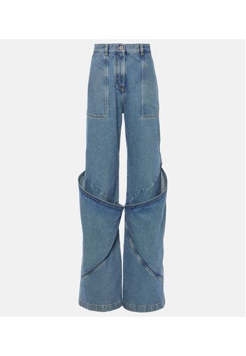 Low-Rise Wide-Leg Cargo-Jeans