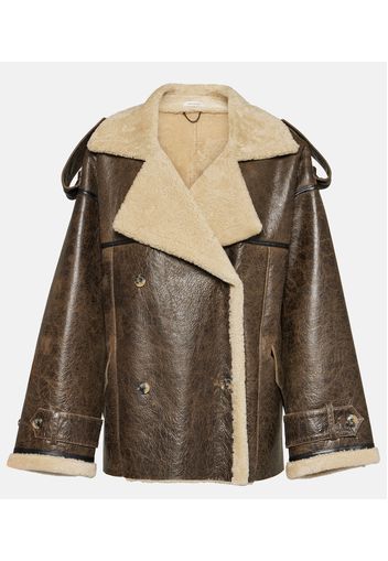 Mantel Jordan aus Leder und Shearling