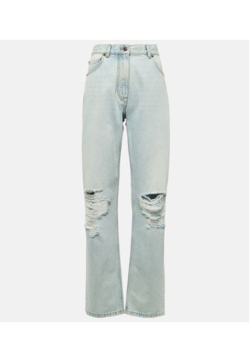 Mid-Rise Distressed Straight Jeans Burty