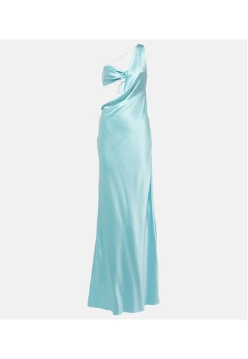 One-Shoulder-Robe aus Seide