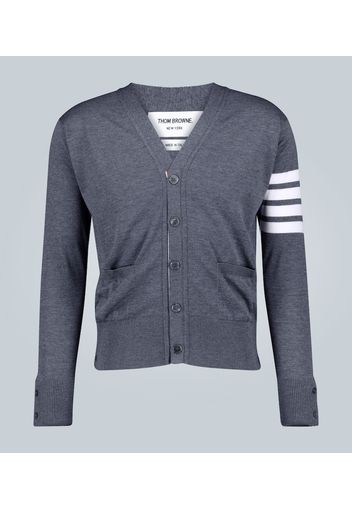 Woll-Cardigan mit Streifendetail