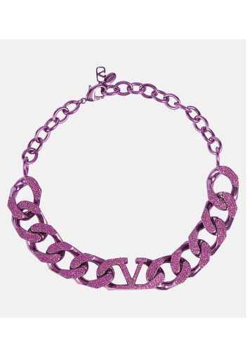 Choker VLogo mit Kristallen