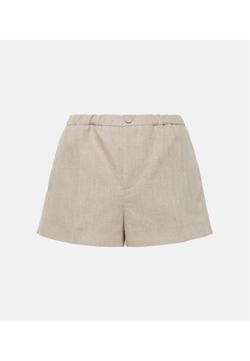 Shorts aus Leinen-Canvas