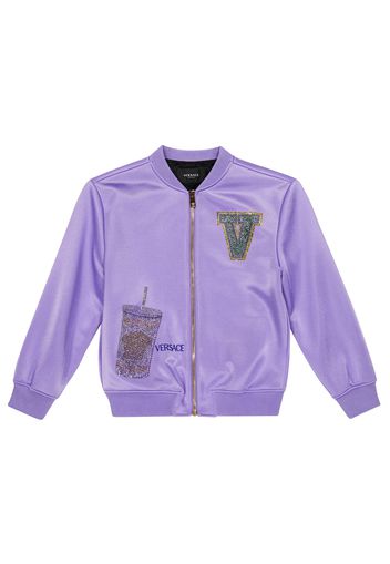 Embroidered varsity jacket