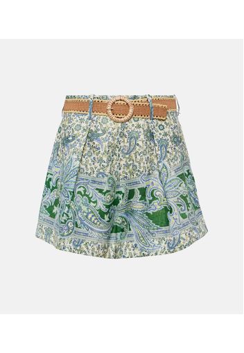 Bedruckte Shorts Ottie aus Leinen