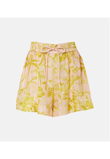 Bedruckte Shorts Golden Relaxed aus Seidensatin